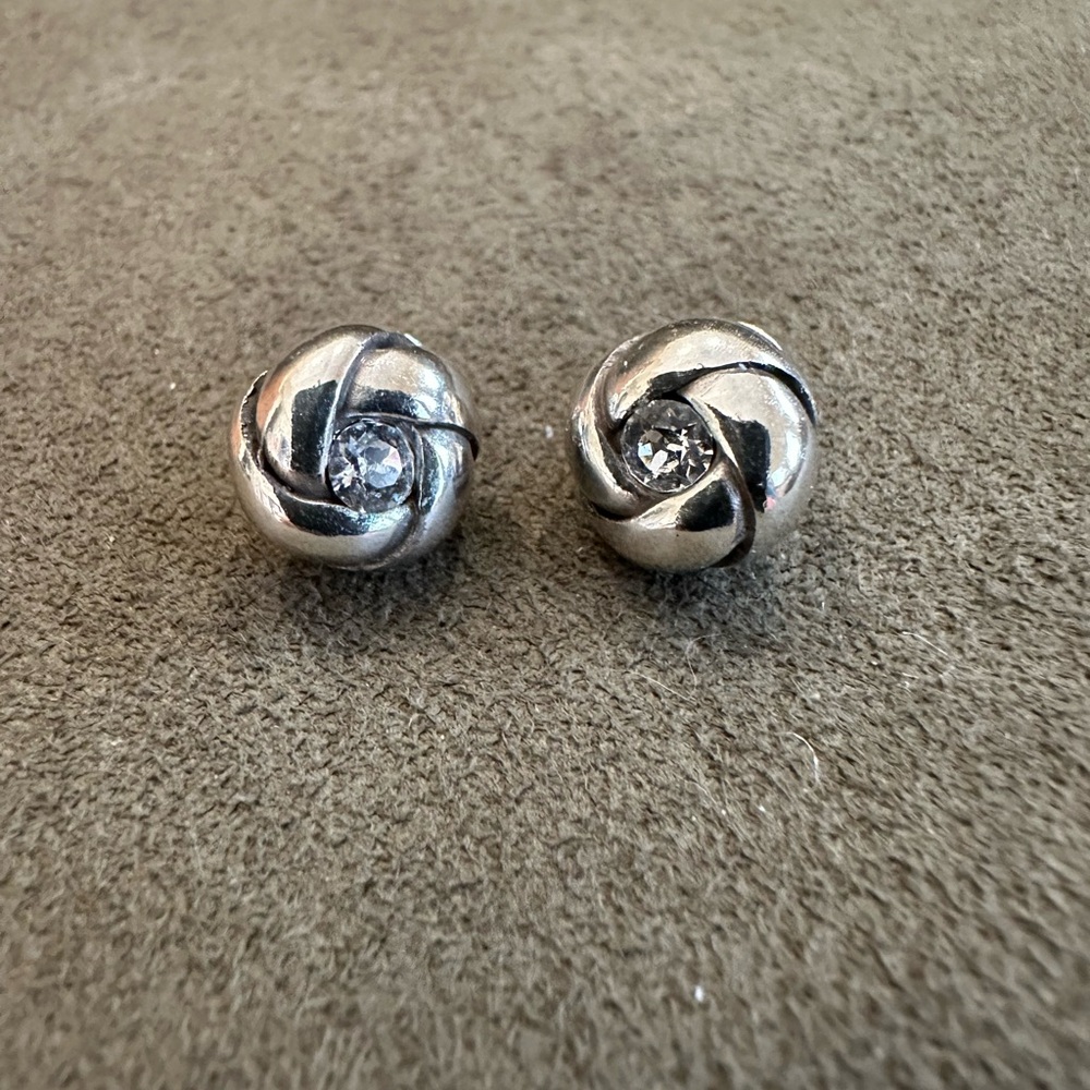 Brighton Love Me Knot Silver Mini Post Earrings
